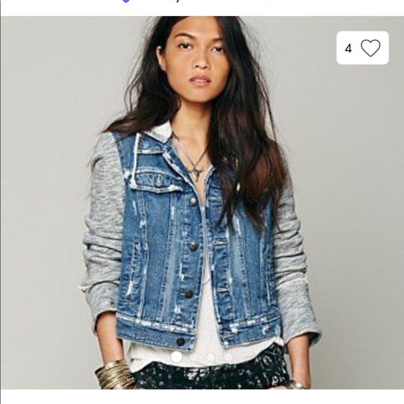 Denim Sweatshirt Jacket | Poshmark
